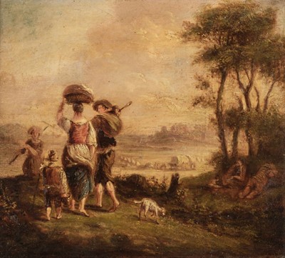 Lot 433 - French School. Returning From the Fields, early 19th century