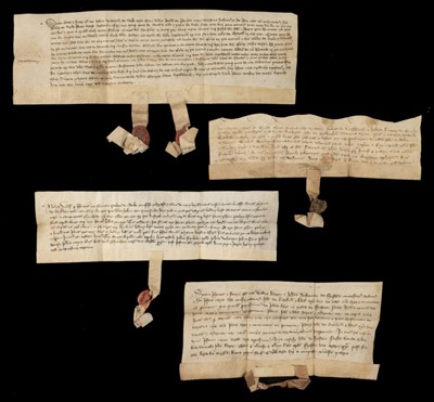 Lot 306 - Suffolk. Group of medieval deeds on vellum, 14th-15th century