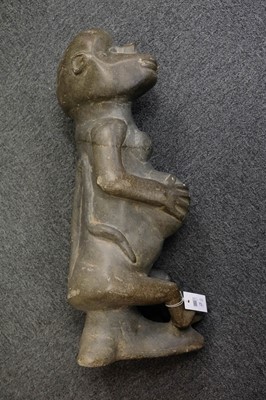 Lot 73 - African Carving. A 20th century hardstone fertility figure and shield