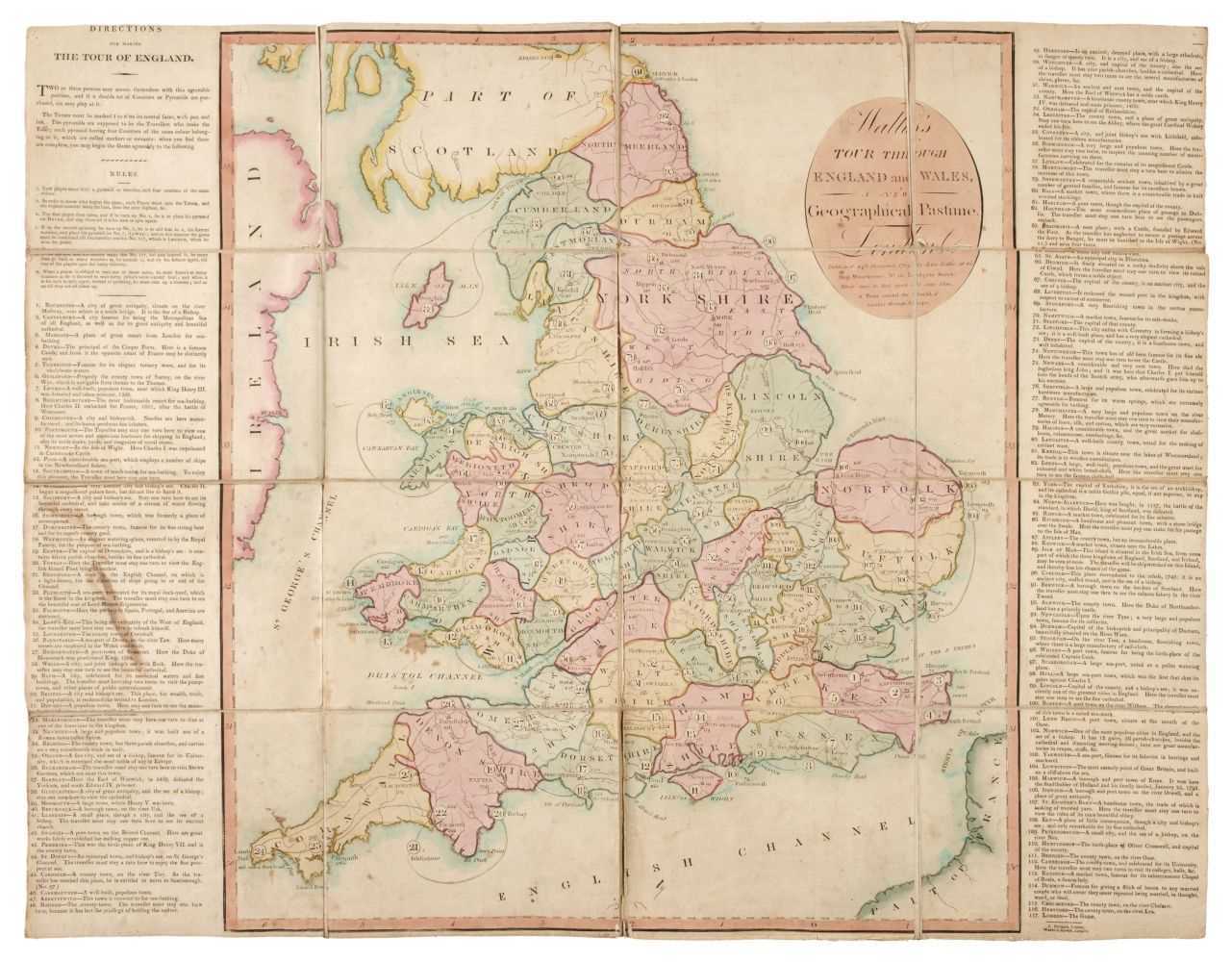 Lot 16 - England & Wales. Wallis's Tour Through England and Wales, A New Geographical Pastime, 1794