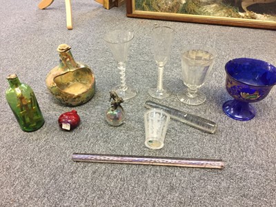 Lot 151 - Mixed Glassware. An 18th century cordial glass and other items