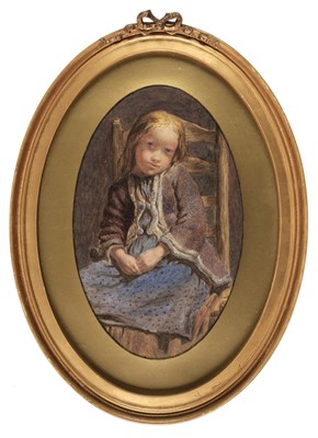 Lot 458 - Copinger (A., 19th century). Oval portrait of a young girl, 1860