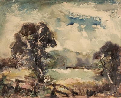 Lot 597 - Dunoyer de Segonzac (André, 1884-1974). Landscape with trees
