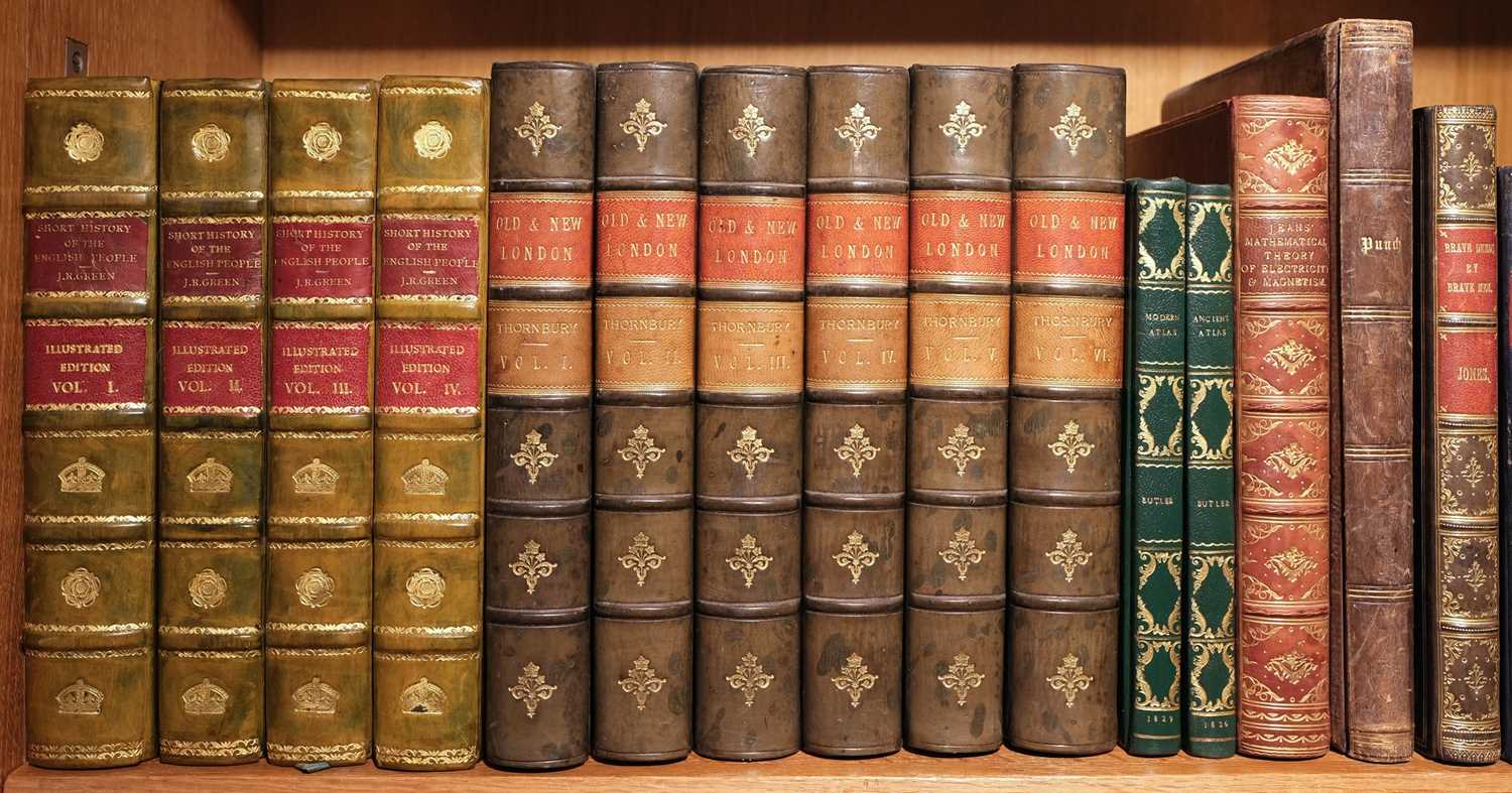 Lot 339 - Bindings. Old and New London by Walter Thornbury, 6 volumes, c.1880, & about 30 others