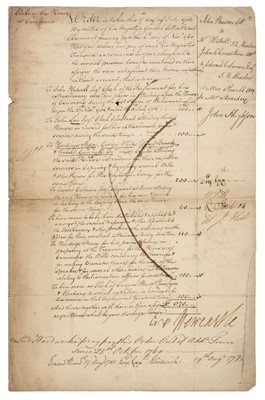 Lot 330 - Pitt (William, the younger, 1759-1806). Document signed, 17 July 1782