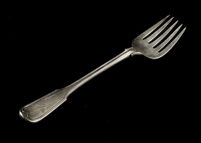 Lot 131 - Serving Fork. A Victorian silver serving fork by J&H Lias, London 1847
