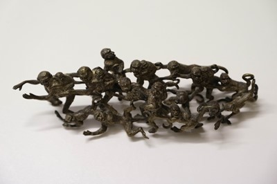 Lot 61 - Okimono. A Japanese bronze monkey okimono, Meiji (1868-1912)