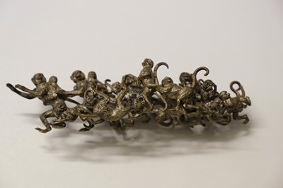 Lot 61 - Okimono. A Japanese bronze monkey okimono, Meiji (1868-1912)