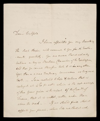 Lot 325 - Perceval (Spencer, 1762-1812). Autograph letter initialed, 'SP.P', 3 April 1807