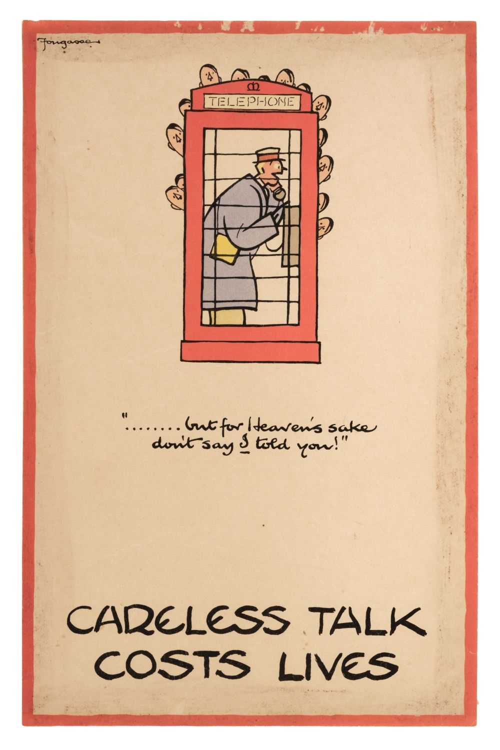 Lot 273 - Fougasse (pseud., really Cyril Kenneth Bird). Careless Talk Costs Lives, circa 1940