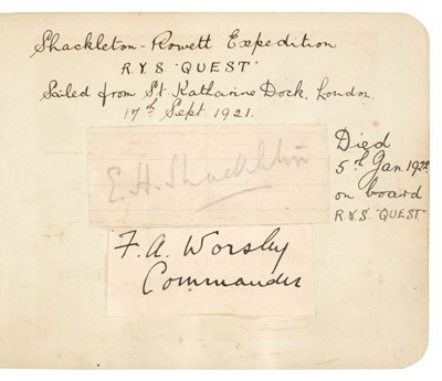 Lot 328 - Shackleton (Ernest Henry, 1874-1922). A pencil autograph signature 'E.H. Shackleton'