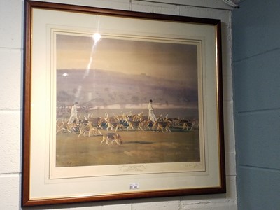 Lot 508 - Munnings (Sir Alfred). Belvoir Hounds Exercising in the Park, 1956