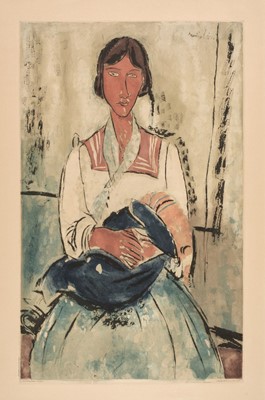 Lot 580 - Villon (Jacques, 1875-1963).  L'Italienne, after Amedeo Modigliani, 1926-27