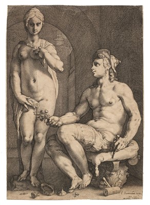 Lot 401 - Saenredam (Jan Pietersz., 1565-1607). The Adulterous Woman, after Goltzius