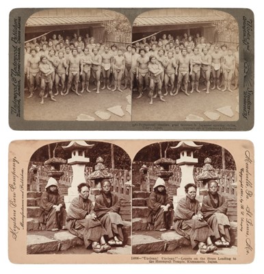 Lot 301 - Japan. A group of 26 stereoviews of Japanese scenes, late 19th and early 20th century