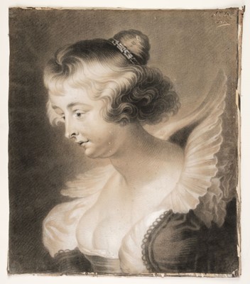 Lot 351 - Van Balen (Jan, circa 1611-1654). Portrait of Helena Fourment, black and white chalk
