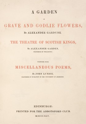 Lot 217 - Garden (Alexander). A Garden of Grave and Godlie Flowers, 1845