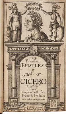Lot 209 - Cicero (Marcus Tullius). The Familar Epistles, 1st complete edition in English, 1620