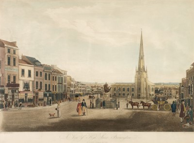 Lot 545 - Birmingham. Stadler (J. C.), A View of the High Street Birmingham, 1812, but later impression