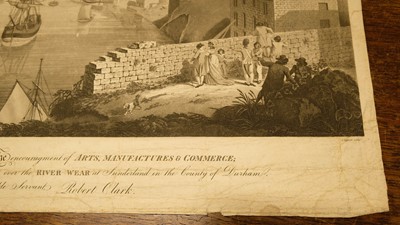 Lot 589 - Raffield (J.). West View..., and East view of the Cast Iron Bridge..., over the River Wear, 1798