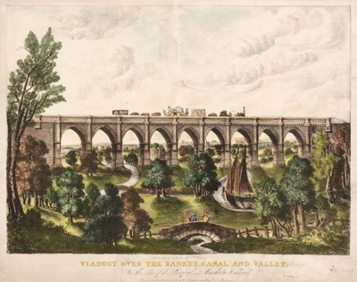 Lot 595 - Stephenson (George). Viaduct over the Sankey Canal and Valley, circa 1830