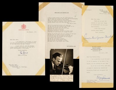 Lot 382 - Autograph letters. A collection of 61 typescript and autograph letter replies, 1963-79