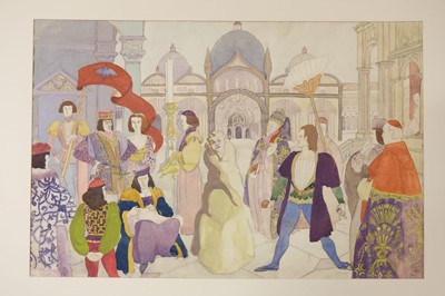 Lot 749 - Watercolour illustrations. A collection of nine illustrations, mid 20th century