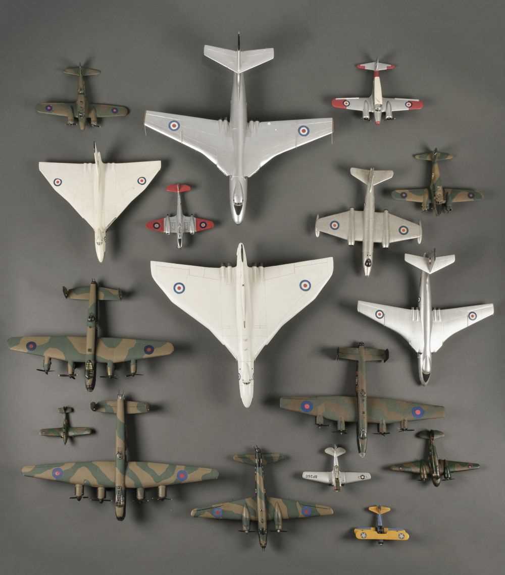 Lot 63 - Model Aircraft. A collection of WWII period model aircraft including Lancaster, Vulcan etc
