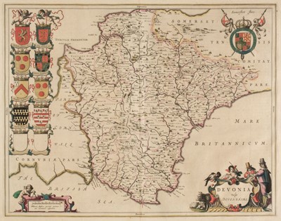 Lot 388 - Devon. Blaeu (Johannes), Devonia vulgo Devon-shire, Amsterdam, circa 1645