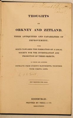 Lot 102 - Wallace (James). An Account of the Islands of Orkney, 2nd edition, 1700, & 8 others on Orkney