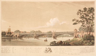 Lot 557 - Dubourg (Matthew). Perspective View of a Design for a Cast Iron Bridge ... at Kingston, Surrey, 1824