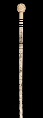 Lot 174 - Whalebone Stick. A Victorian whalebone stick