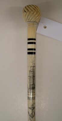 Lot 174 - Whalebone Stick. A Victorian whalebone stick