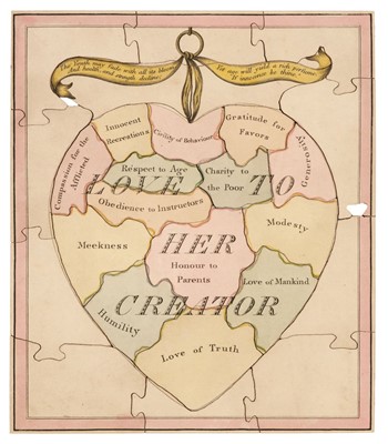 Lot 406 - Jigsaw. Love to her Creator. Jigsaw map of love and emotion, circa 1830