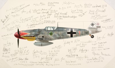 Lot 156 - Valo (John C., circa 1963-). Messerschmitt Bf-109G-5, signed
