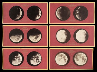 Lot 144 - Lunar Photographs. Set of 6 stereoscopic photographs of the moon taken by Warren De La Rue