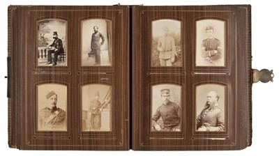 Lot 203 - 200 Military Officers. An album of approx. 70 cartes de visite & 20 cabinet cards, c. 1860-1900