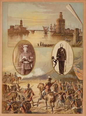 Lot 204 - Miltary Officers. An album containing 10 cabinet cards and 70 cartes de visite