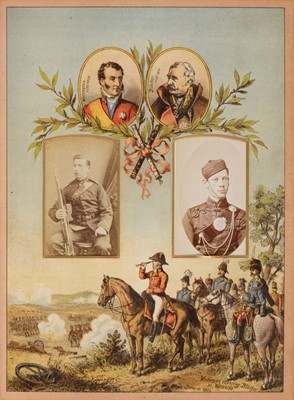 Lot 204 - Miltary Officers. An album containing 10 cabinet cards and 70 cartes de visite