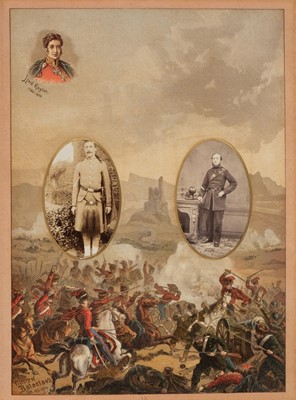Lot 204 - Miltary Officers. An album containing 10 cabinet cards and 70 cartes de visite
