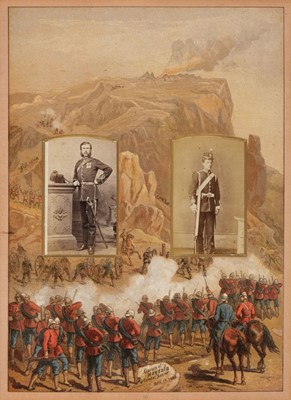 Lot 204 - Miltary Officers. An album containing 10 cabinet cards and 70 cartes de visite