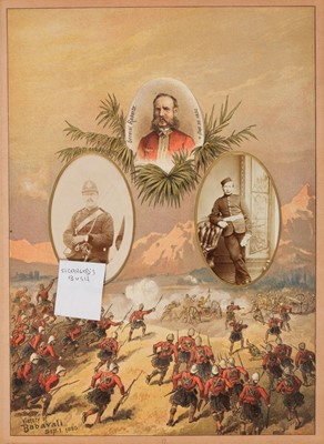 Lot 204 - Miltary Officers. An album containing 10 cabinet cards and 70 cartes de visite