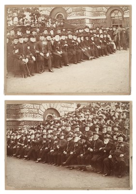 Lot 205 - Military Cabinet Cards. Album containing 17 military cabinet cards & 10 further photos, c. 1880/1900