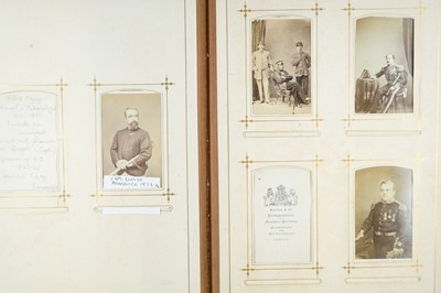 Lot 201 - Royal Navy. An album containing 64 cartes de visite and 18 cabinet cards