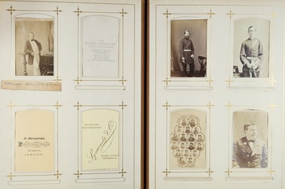 Lot 201 - Royal Navy. An album containing 64 cartes de visite and 18 cabinet cards