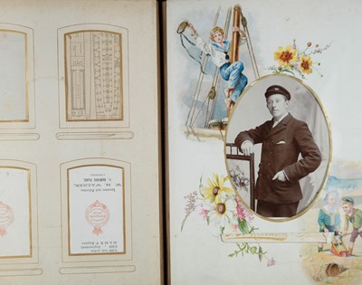 Lot 201 - Royal Navy. An album containing 64 cartes de visite and 18 cabinet cards