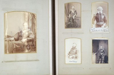 Lot 201 - Royal Navy. An album containing 64 cartes de visite and 18 cabinet cards