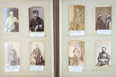 Lot 201 - Royal Navy. An album containing 64 cartes de visite and 18 cabinet cards