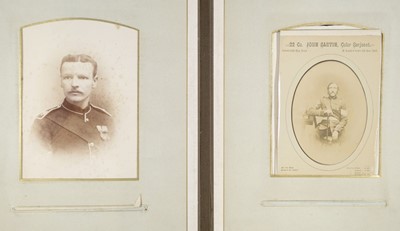 Lot 201 - Royal Navy. An album containing 64 cartes de visite and 18 cabinet cards