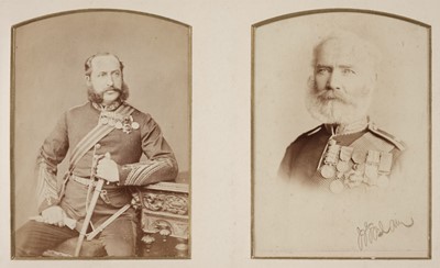 Lot 208 - Military Officers. An album of 56 cabinet card & cabinet-card size photographic portraits